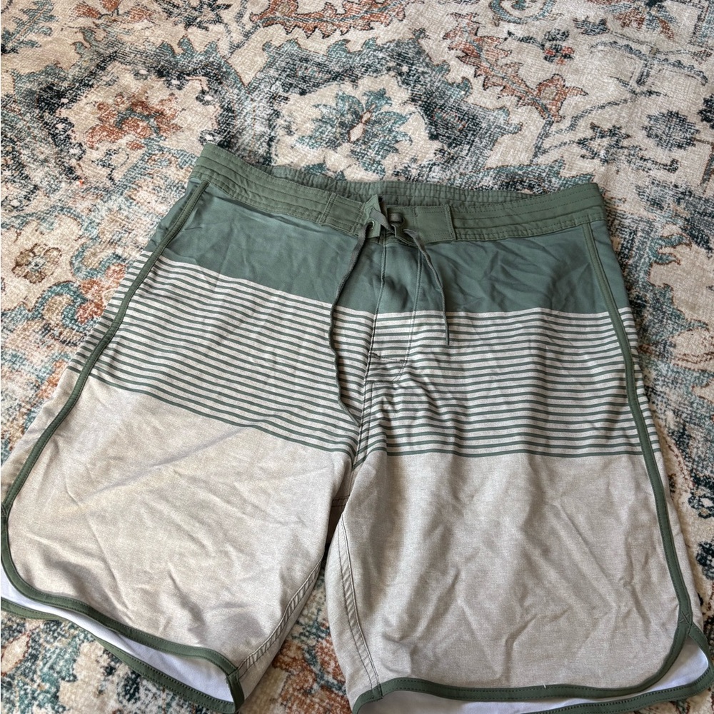 Old Navy Green and Gray Board Shorts Swimwear